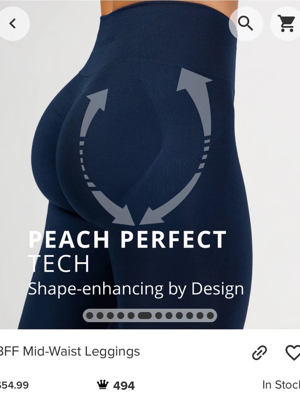 Prozis Peach Perfect Tech Mid-Waist Leggings - Navy